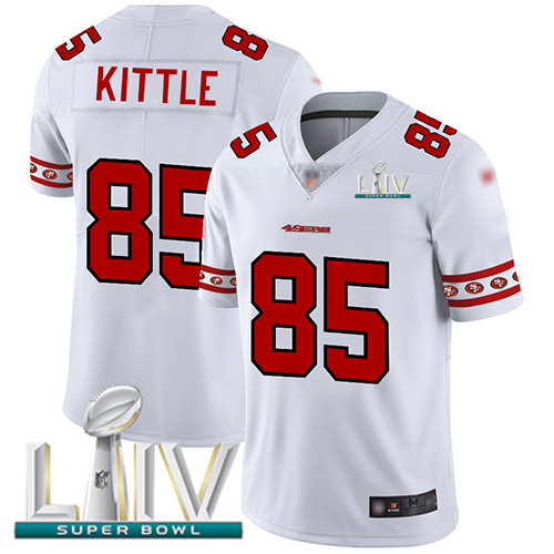San Francisco 49ers Nike #85 George Kittle White Super Bowl LIV 2020 Men Stitched NFL Limited Team Logo Fashion Jersey